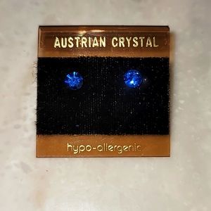 Sapphire Blue Swarovski Crystal Stud Earrings